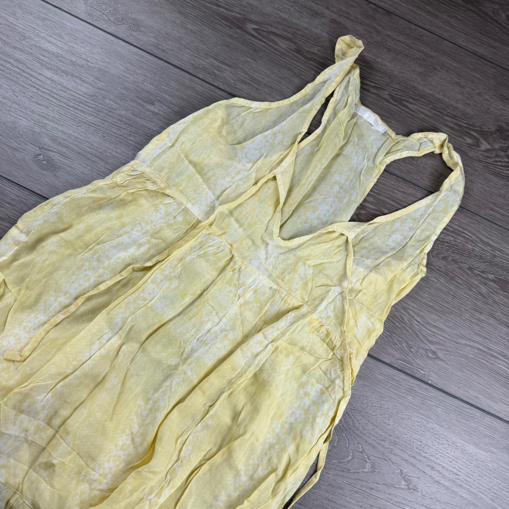Indah Womens Maxi Dress Boho Tie Dye Rayon Yellow Small
